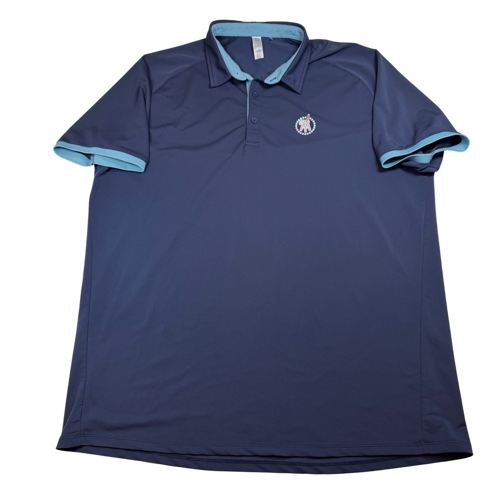 UNRL x Barstool Sports Fore Play Golf Polo Shirt Mens 2XL Navy Transfusion XXL